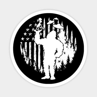 Bigfoot Alien Usa Flag Magnet